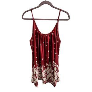 🌸3/$15🌸Floral Red & White Sleeveless Camisole Top With Spaghetti Straps